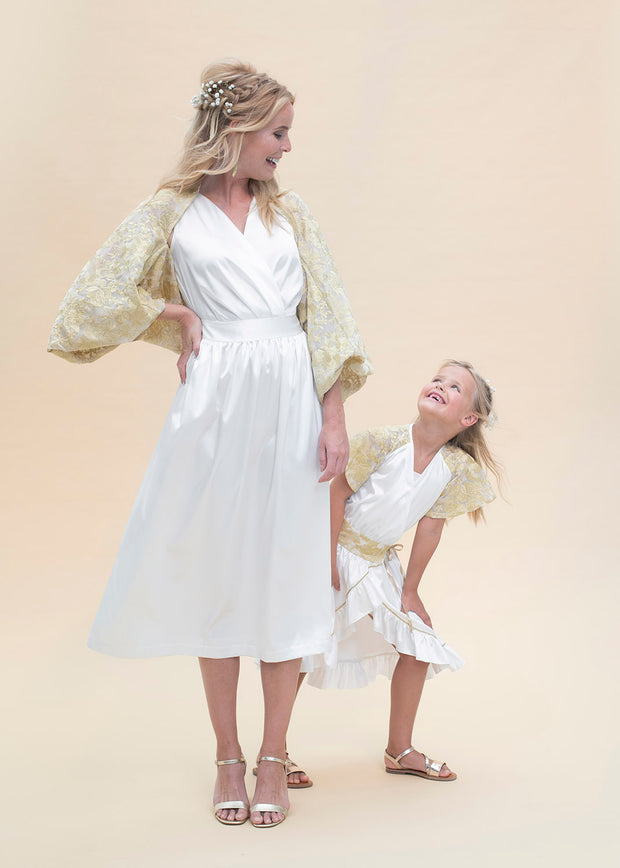 Satin Stretch fabric Unicolour Off White