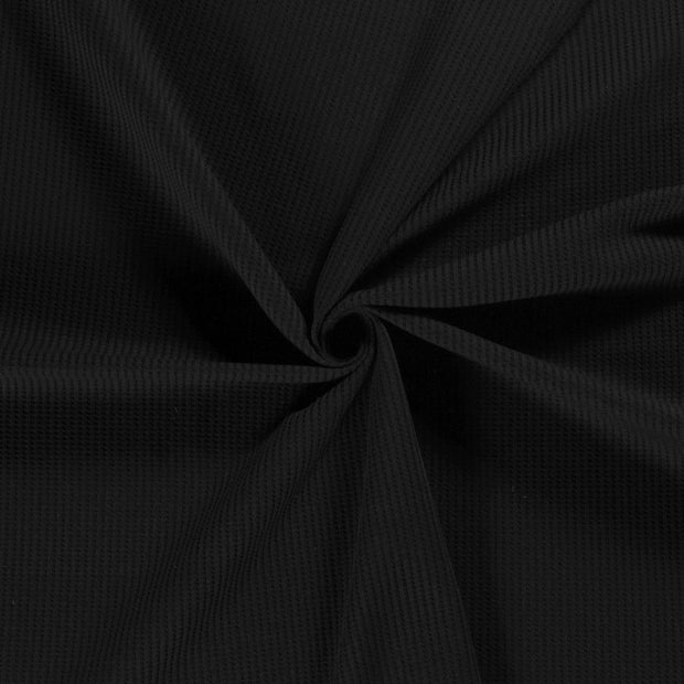 Knitted Waffle fabric Black 