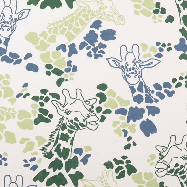 Jersey tissu animaux vert