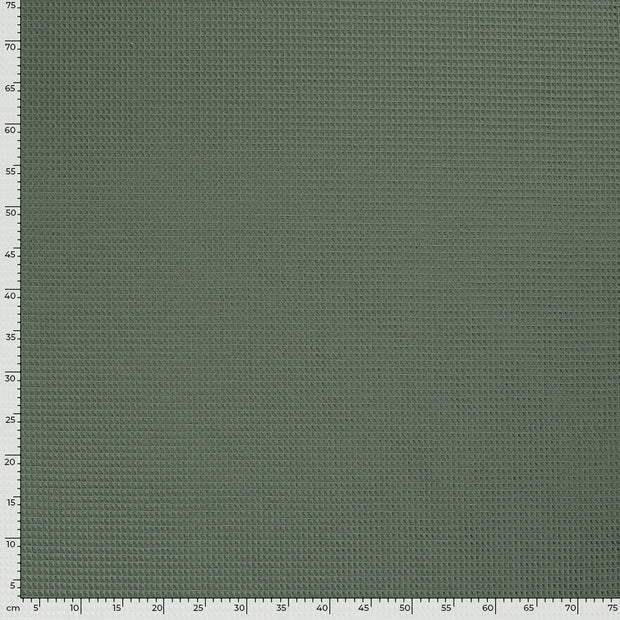 Waffle piqué fabric Unicolour Dark Mint