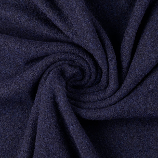 Wool Boucle fabric navy 