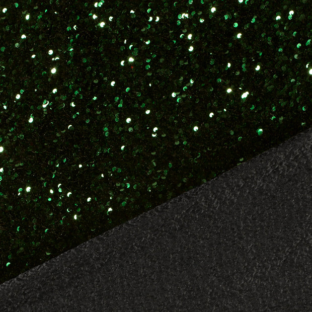Velours tissu Vert foncé Paillettes 