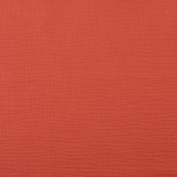 double gaze tissu Unicolore Bois Rouge