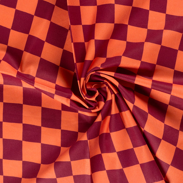 Panama fabric Bordeaux digital printed 