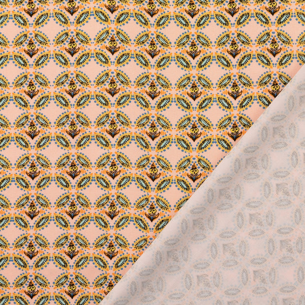 Viscose Twill fabrik Lachsfarbe digital bedruckt 