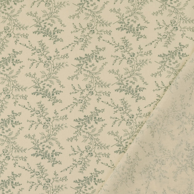 Popeline de Coton tissu Menthe imprimé 