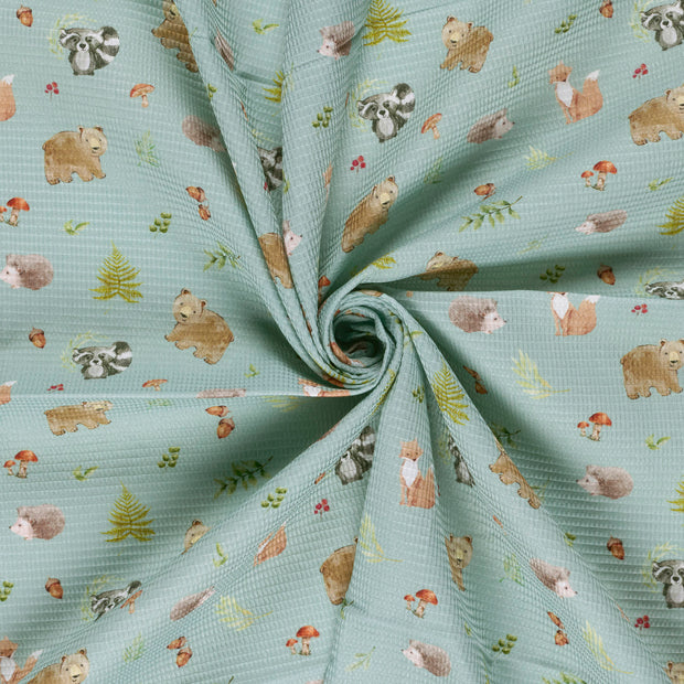 Waffle piqué fabric Mint 