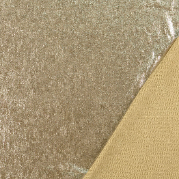Jersey de Polyester tissu beige Lurex 