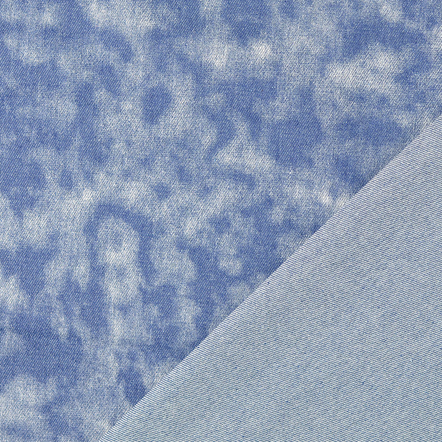 Jeans fabrik Indigoblau bedruckt 
