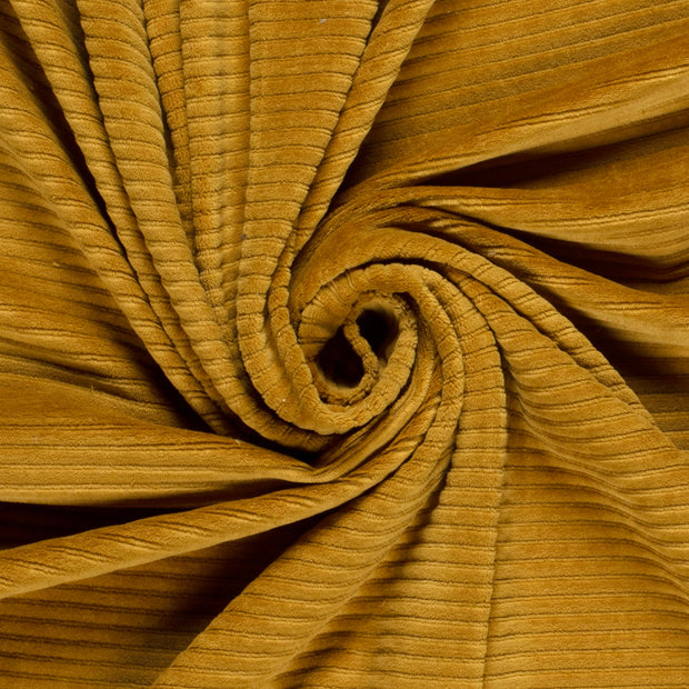 Nicky Velours Rib tissu Ocre mat 