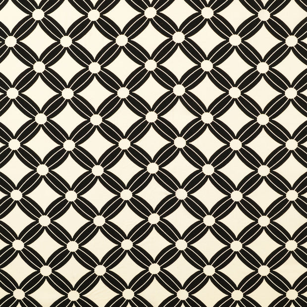 Viscose Poplin fabrik Blumen schwarz