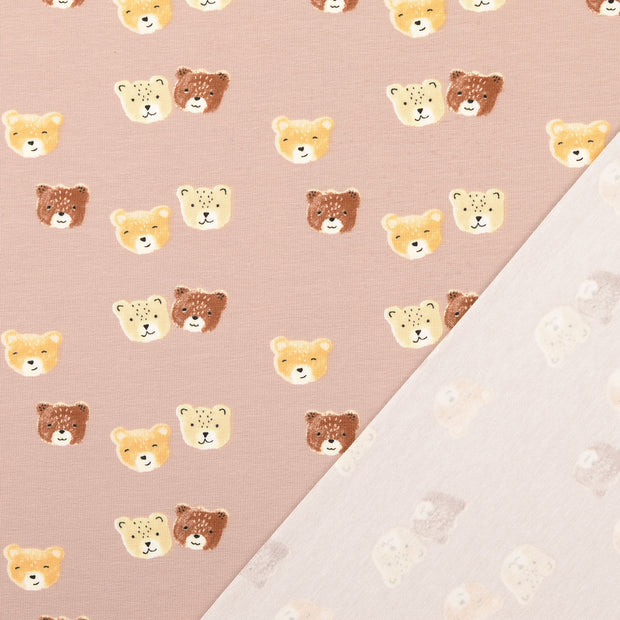 Jersey tissu marron imprimé 