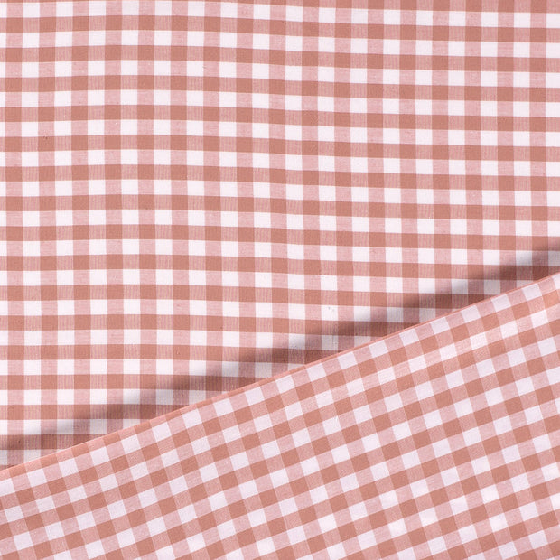 Popeline de Coton tissu Rose fil teint 