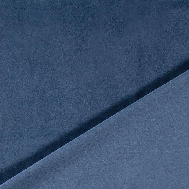 Nicky velours tissu Bleu acier 
