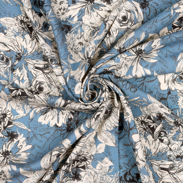 Twill fabric Indigo digital printed 