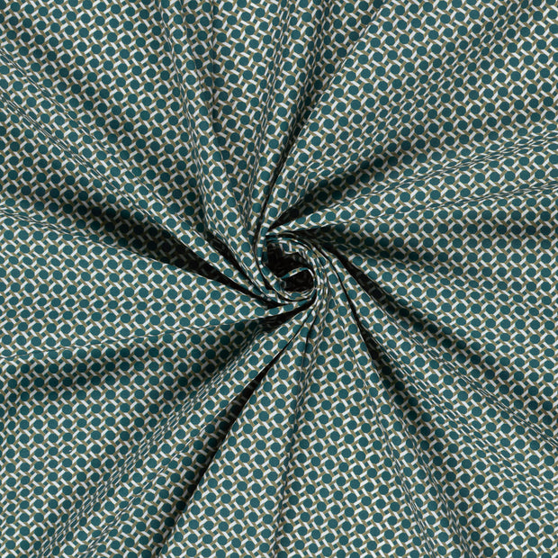 Cotton Poplin fabric Petrol digital printed 