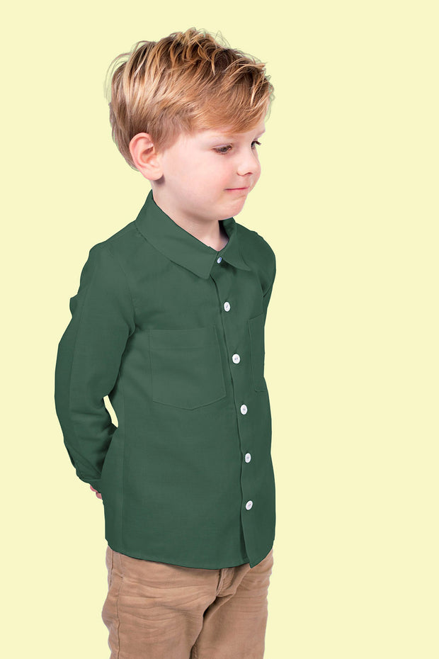 Cotton Poplin GOTS organic fabric Unicolour Dark Green