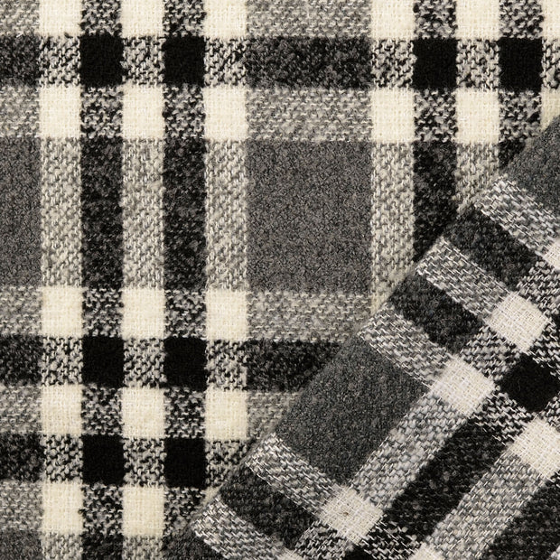 Chiffon en laine tissu gris fil teint 