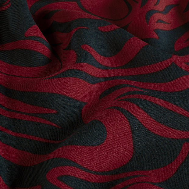 Viscose Twill fabric Abstract Bordeaux