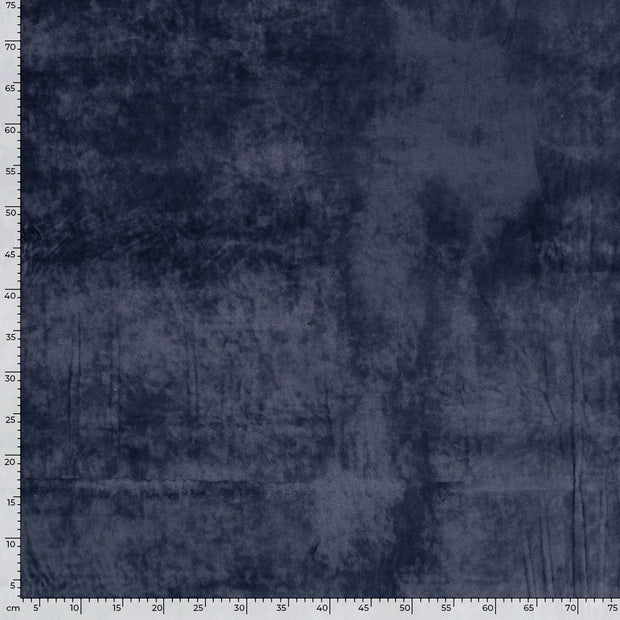 Velours tissu Unicolore Bleu acier