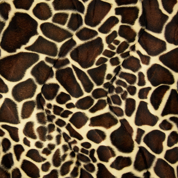 Velours tissu girafes beige