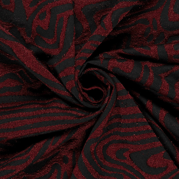 Jacquard tissu Abstrait Rouge Bordeaux