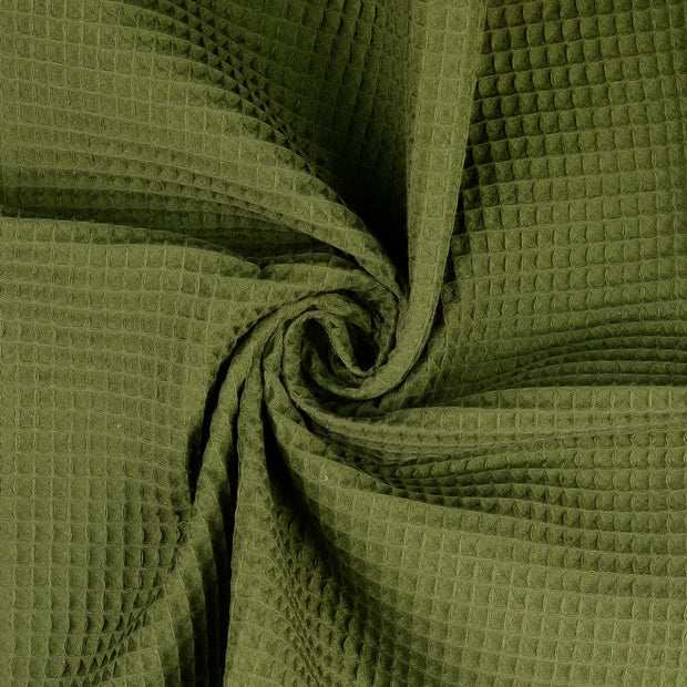 Waffelpiqué fabrik Khaki-Grün 
