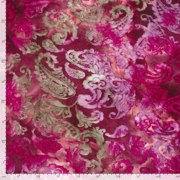 Jacquard fabrik Blumen Fuchsia