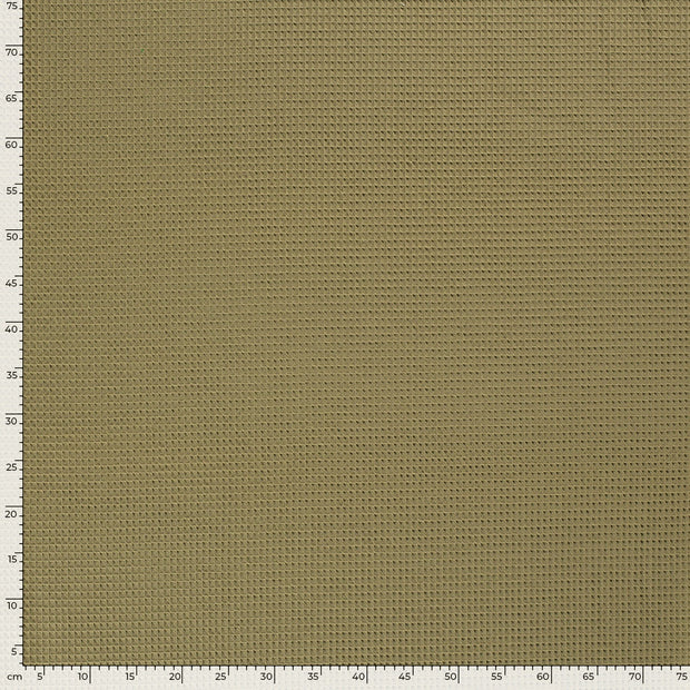 Waffle piqué fabric Unicolour Olive Green