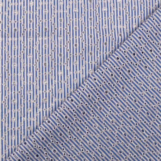 CO Popeline fabrik Jeansblau stickerei 