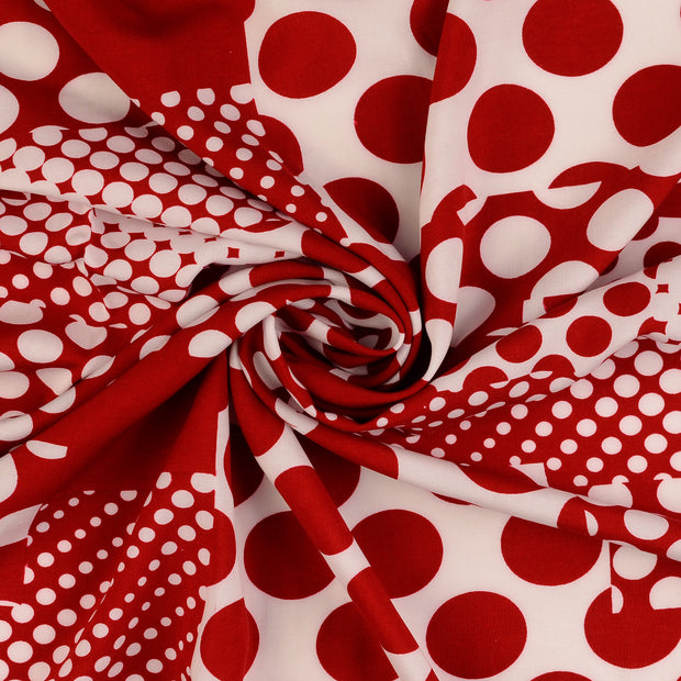 Viscose Poplin fabrik rot bedruckt 