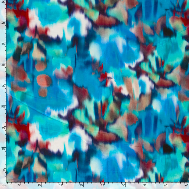 Viscose Jersey fabrik Abstrakt Aqua