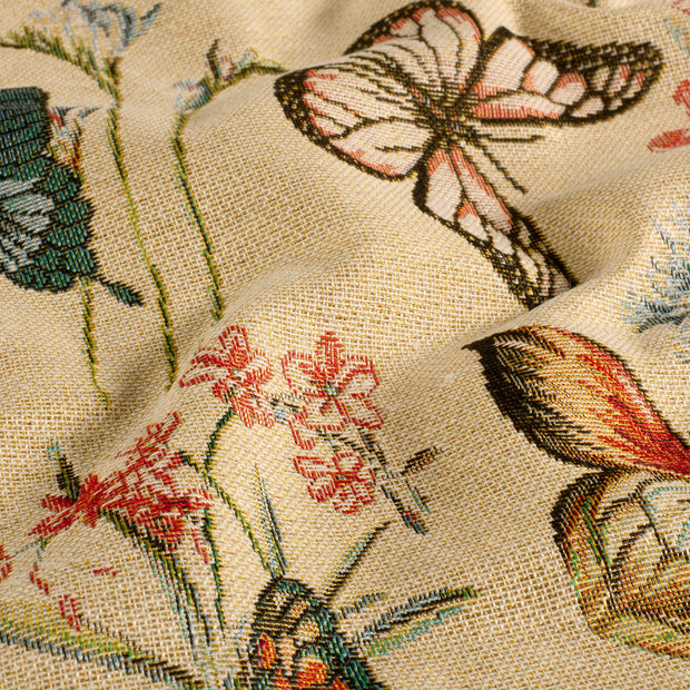 Gobelin tissu papillons Beige