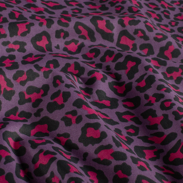 Popeline de Coton tissu Panther Pourpre