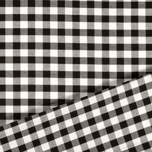 Popeline de Coton tissu noir fil teint 