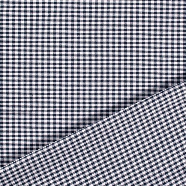 Popeline de Coton tissu Bleu Marine fil teint 