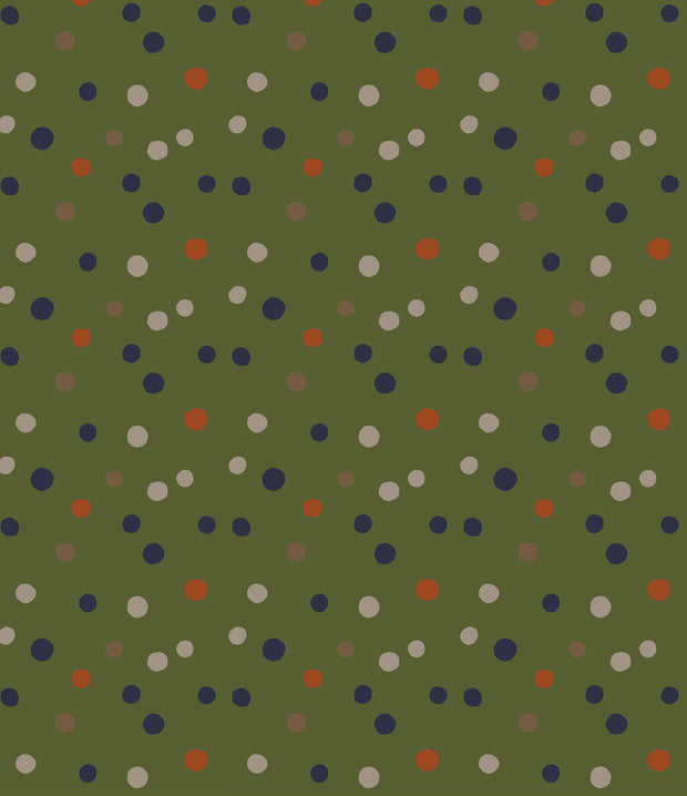 Jersey fabric Dots Green