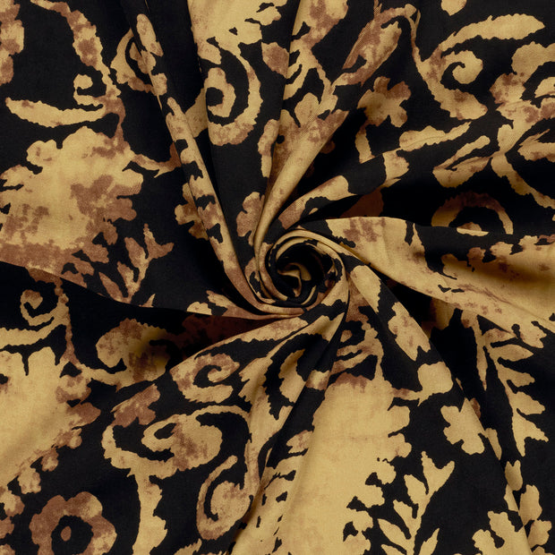 Sergé de Viscose tissu Camel imprimé 