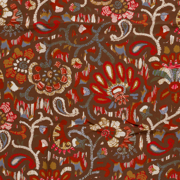 Viscose Satin tissu Marron brillant 