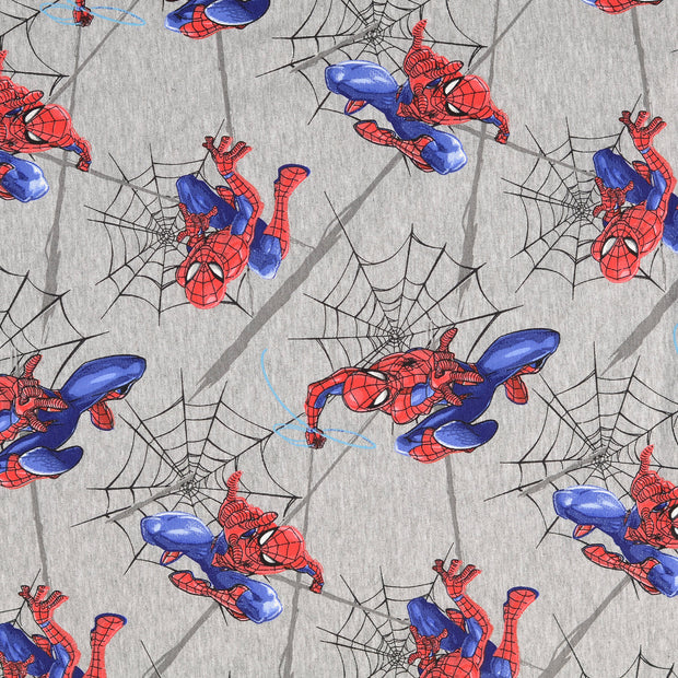 French Terry geraut fabrik Spider-Man Grau Melange
