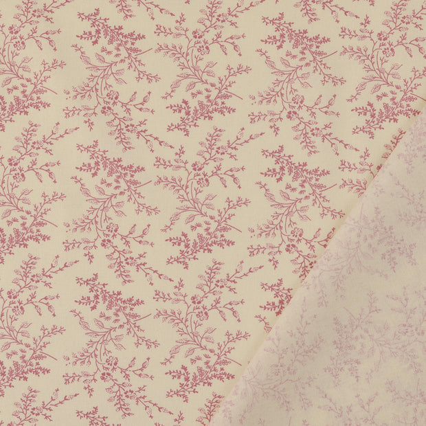 Cotton Poplin fabric Old Pink printed 