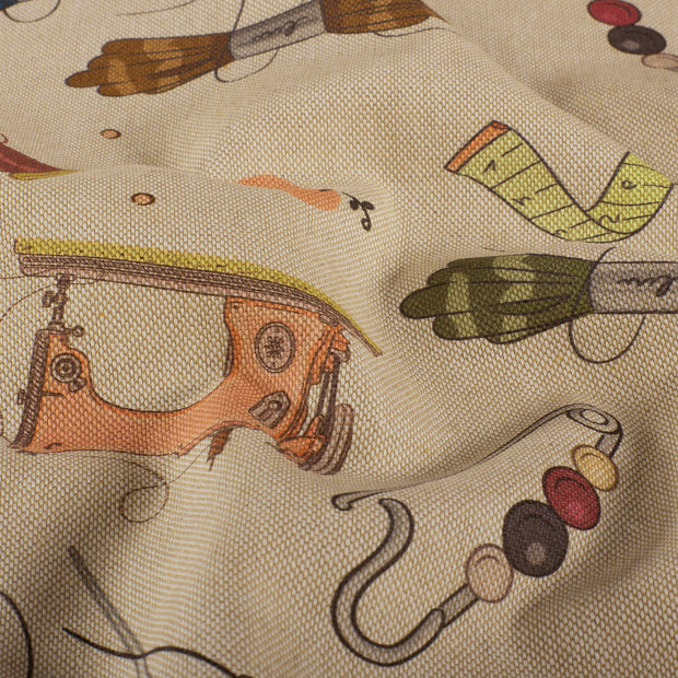 Linen Look fabric Sewing supplies Pink