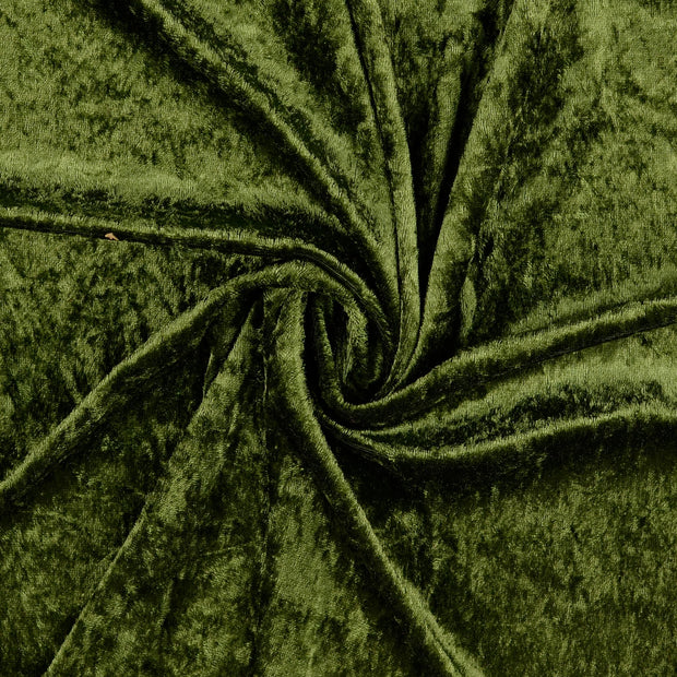 Velours fabrik Khaki-Grün crushed 