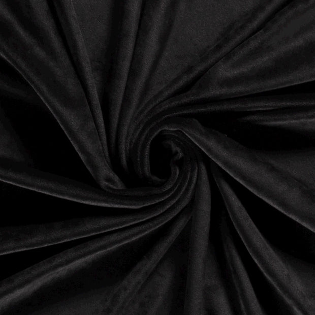 Velvet fabric Unicolour Black