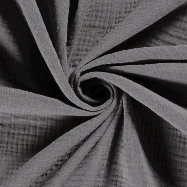 Muslin Triple Layer fabric Unicolour Grey