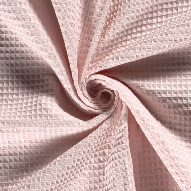 Waffle piqué fabric Unicolour Light Pink
