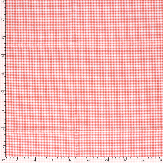 Cretonne tissu Carreaux Rose clair