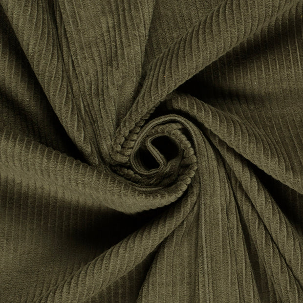 Velours Côtelé 4.5w tissu Vert kaki mat 