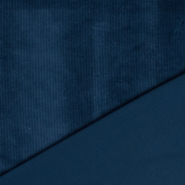Nicky Velours Rib tissu Bleu acier 
