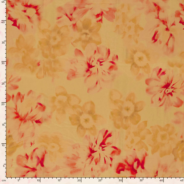 Viscose Satin fabric Abstract Camel